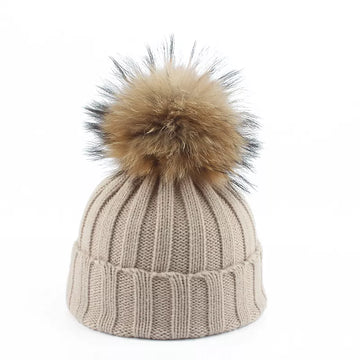 Cozy Ribbed Knit Beanie with Pom-Pom Detail