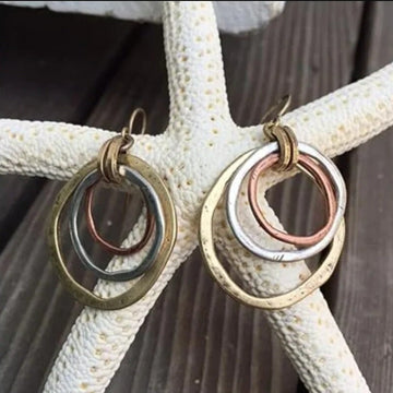 Vintage Gold & Silver Circle Earrings