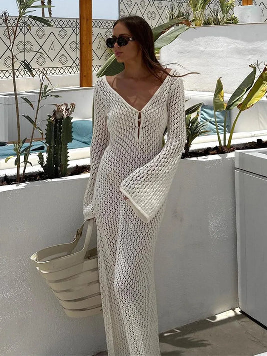 Sexy white beach dress