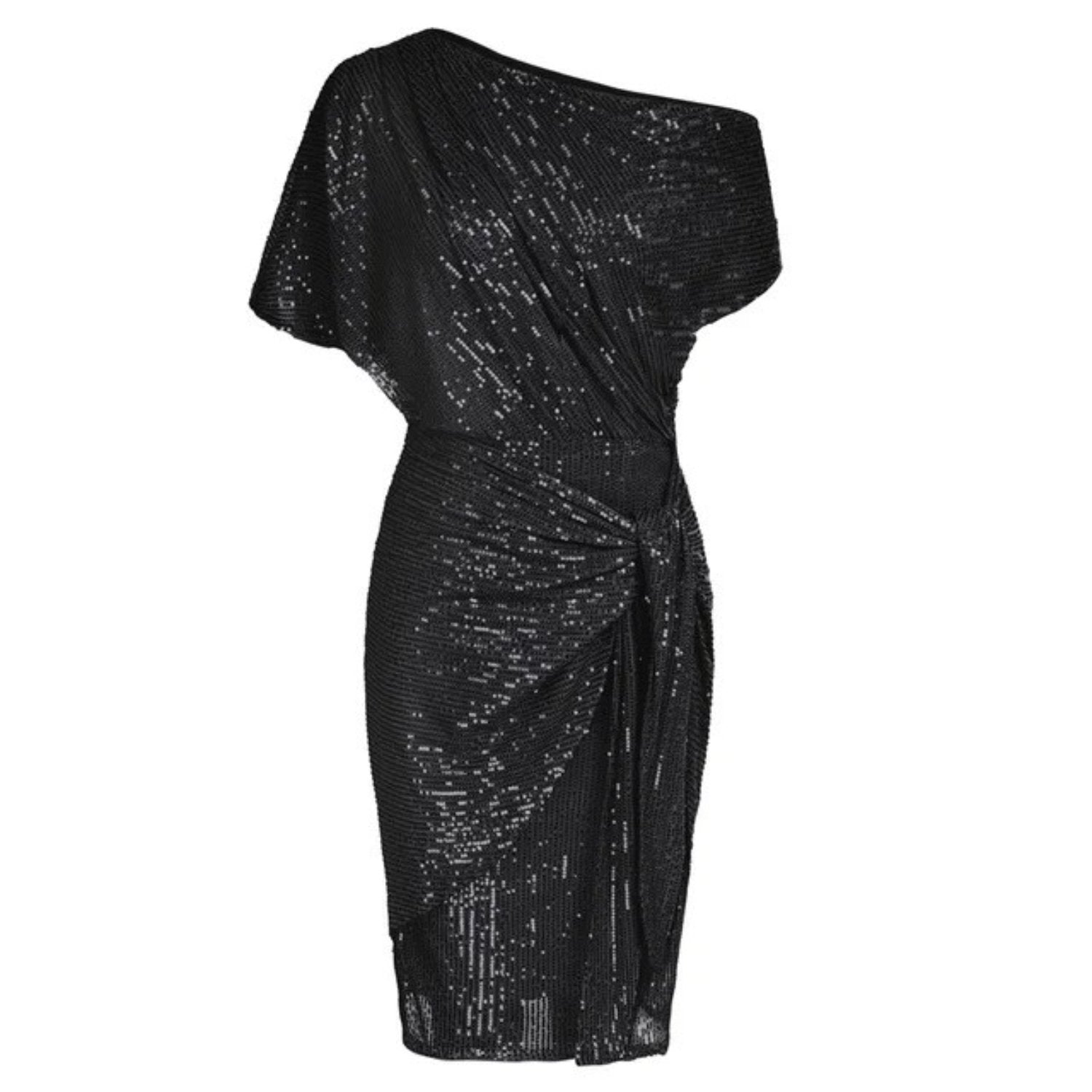 VORINAAsymmetric Glitter Cocktail Dress with SequinsWomen's Dress