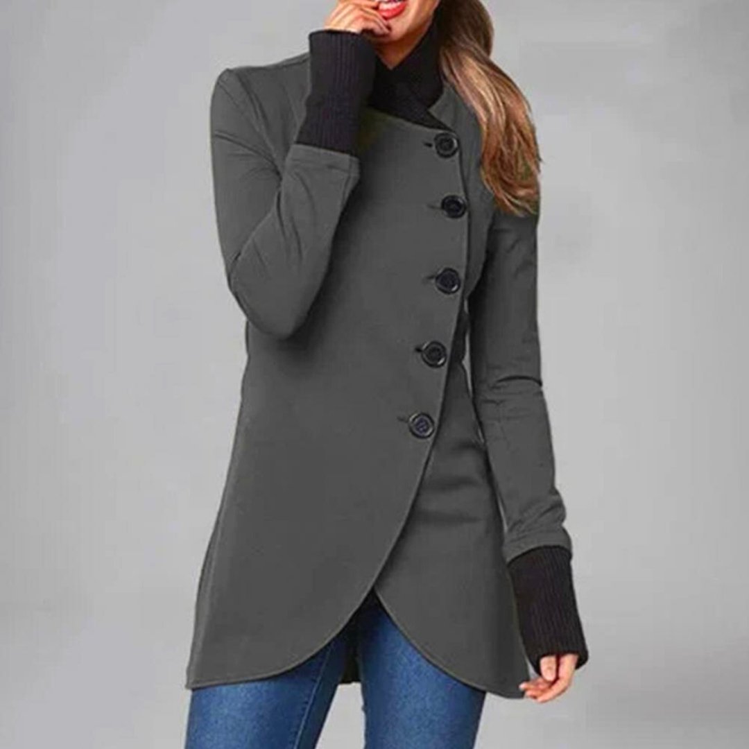 VORINAAsymmetrical Buttoned CoatJacket