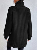 VORINABlack Knit Turtleneck SweaterSweater