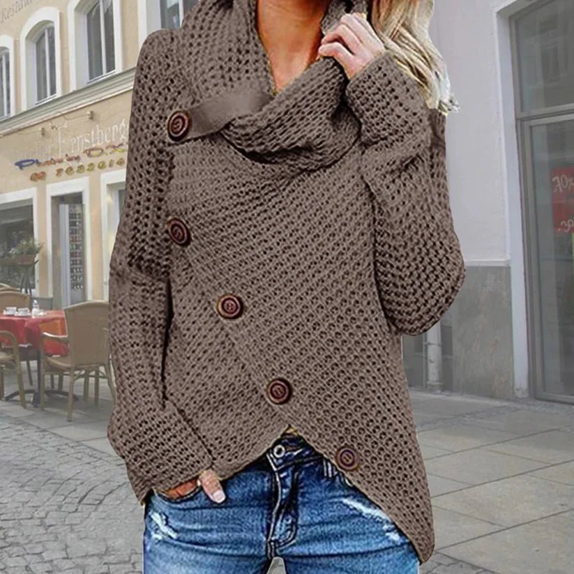 VORINAButtoned Knit Wrap SweaterSweater