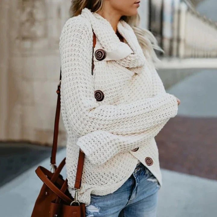 VORINAButtoned Knit Wrap SweaterSweater