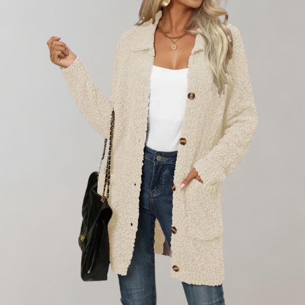 VORINAButtoned Teddy CoatWomen's Coats