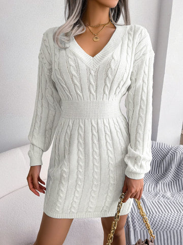 VORINACable Knit Sweater DressDress