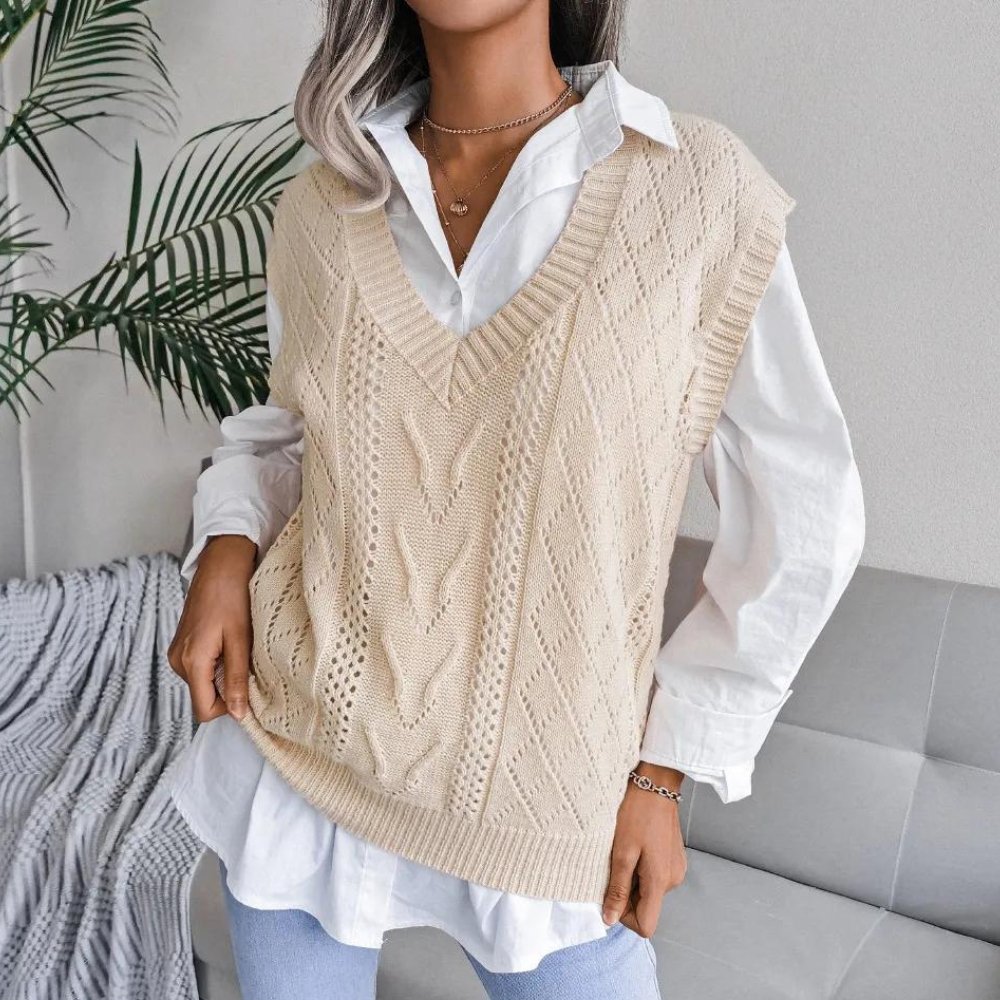 VORINACable Knit Sweater VestWomen's Vest