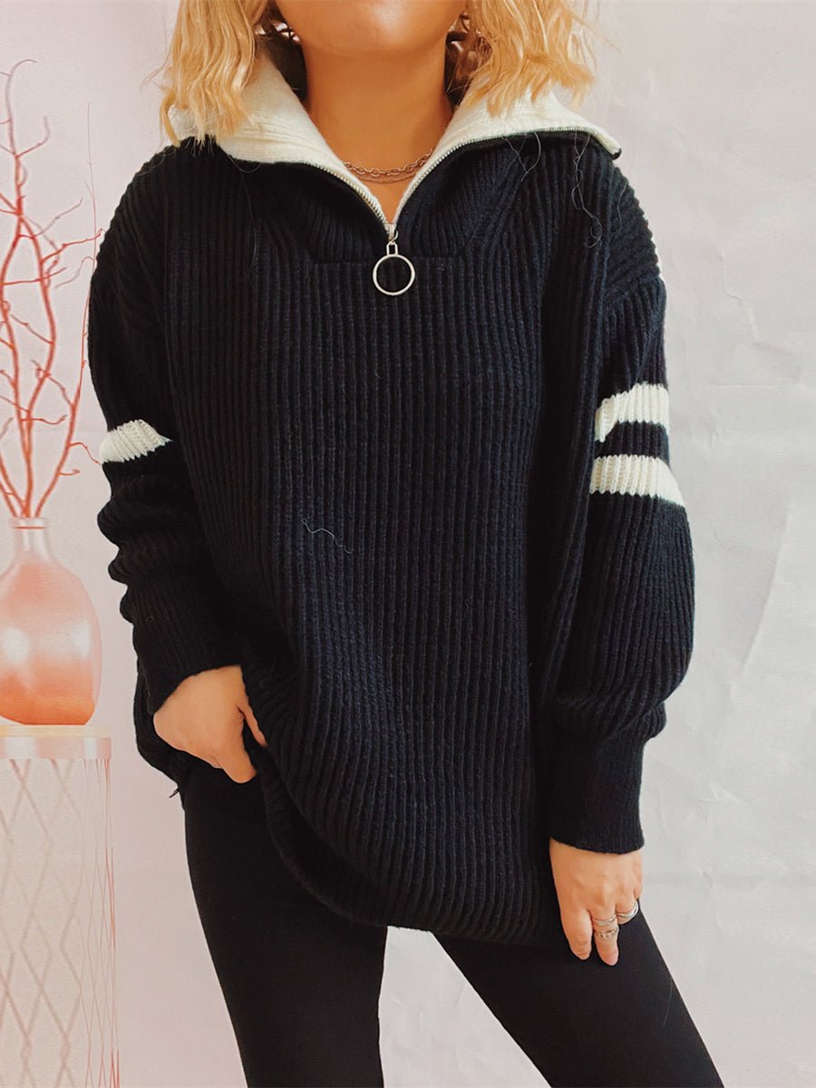 VORINACasual Half - Zip Ribbed SweaterSweater