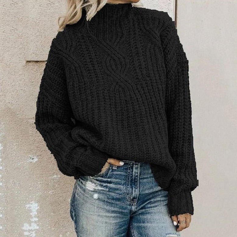 VORINAChunky Black Knit SweaterSweater