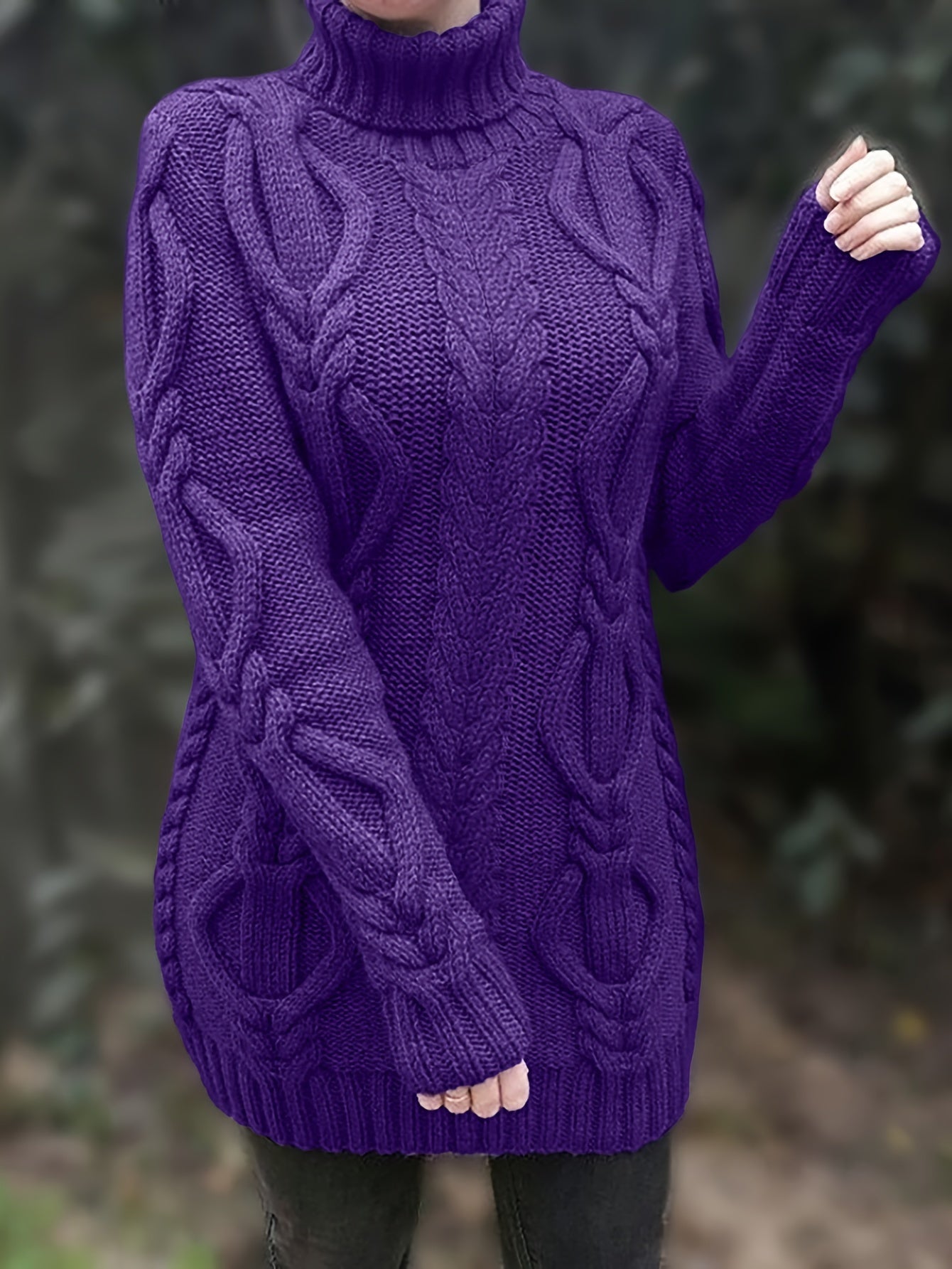 VORINAChunky Cable Knit SweaterWomen's Sweaters