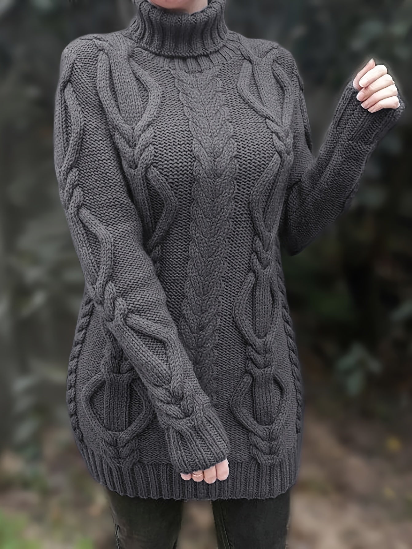 VORINAChunky Cable Knit SweaterWomen's Sweaters