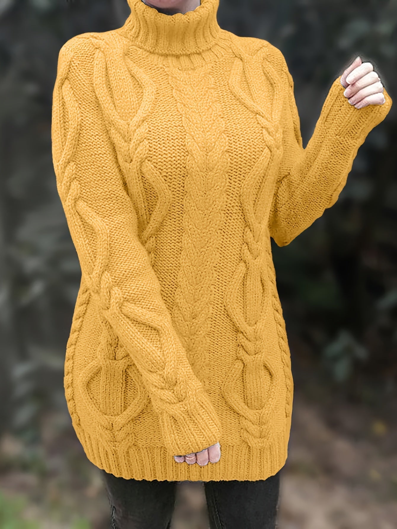 VORINAChunky Cable Knit SweaterWomen's Sweaters