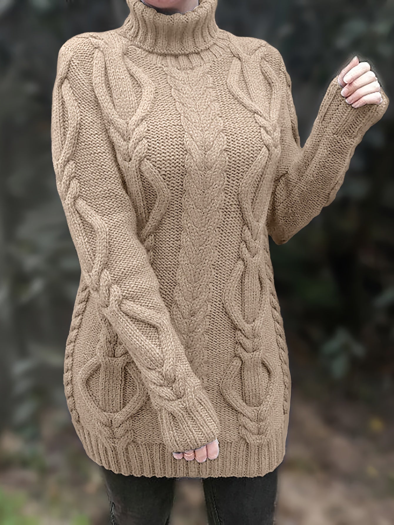 VORINAChunky Cable Knit SweaterWomen's Sweaters