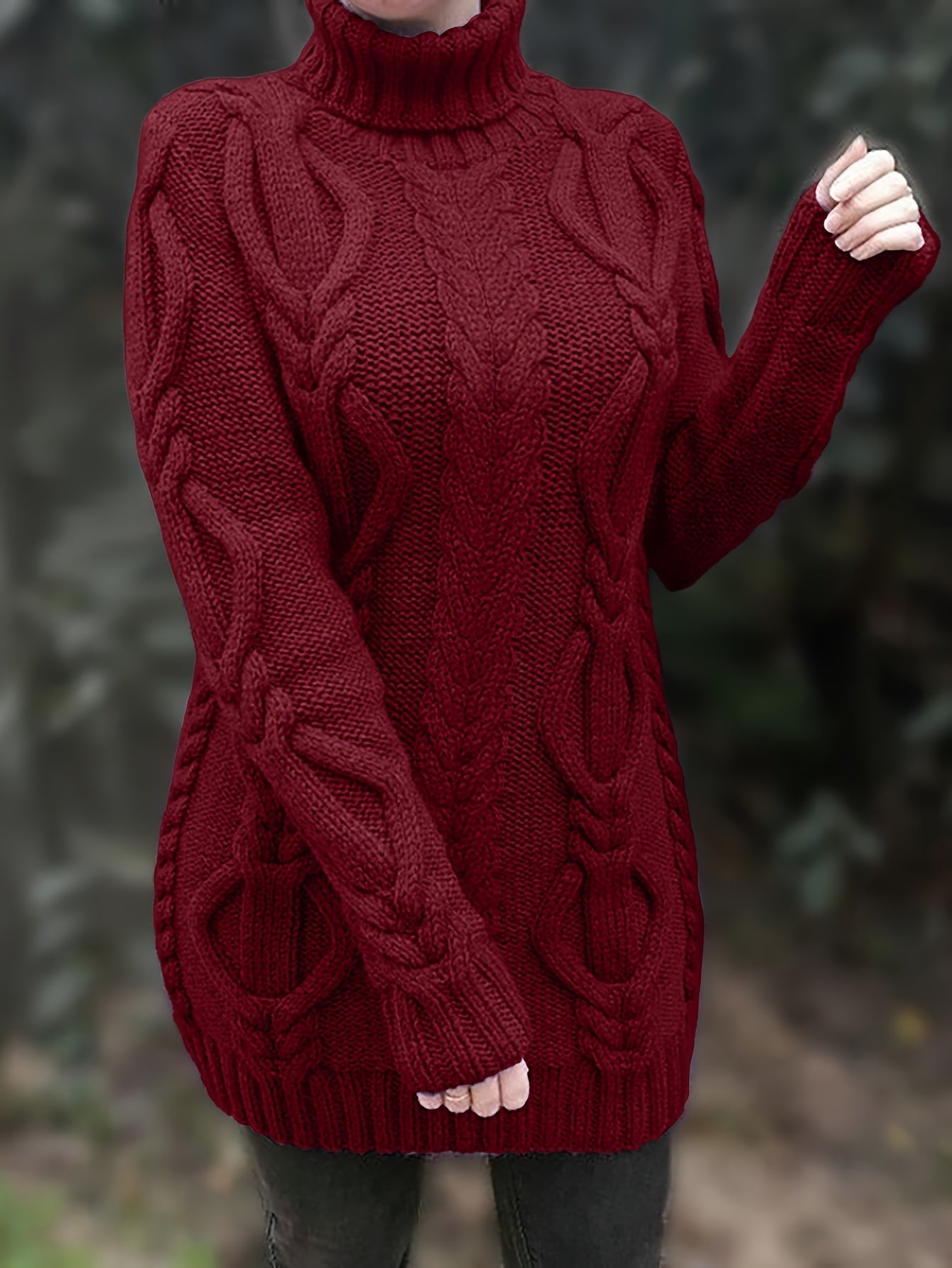 VORINAChunky Cable Knit SweaterWomen's Sweaters