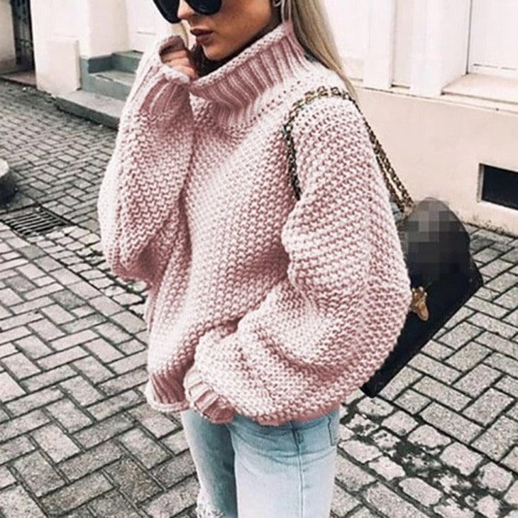 VORINAChunky Knit Turtleneck SweaterWomen's Sweaters