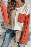 VORINAColorblock Cable Knit SweaterSweater