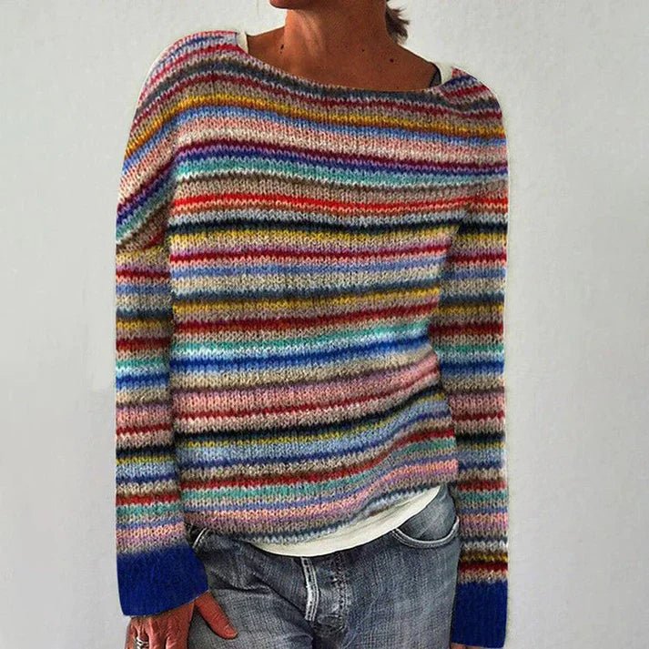 VORINAColorful Striped Knit SweaterWomen's Sweaters