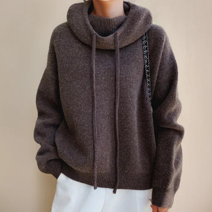 VORINACowl Neck Knit SweaterWomen's Sweaters