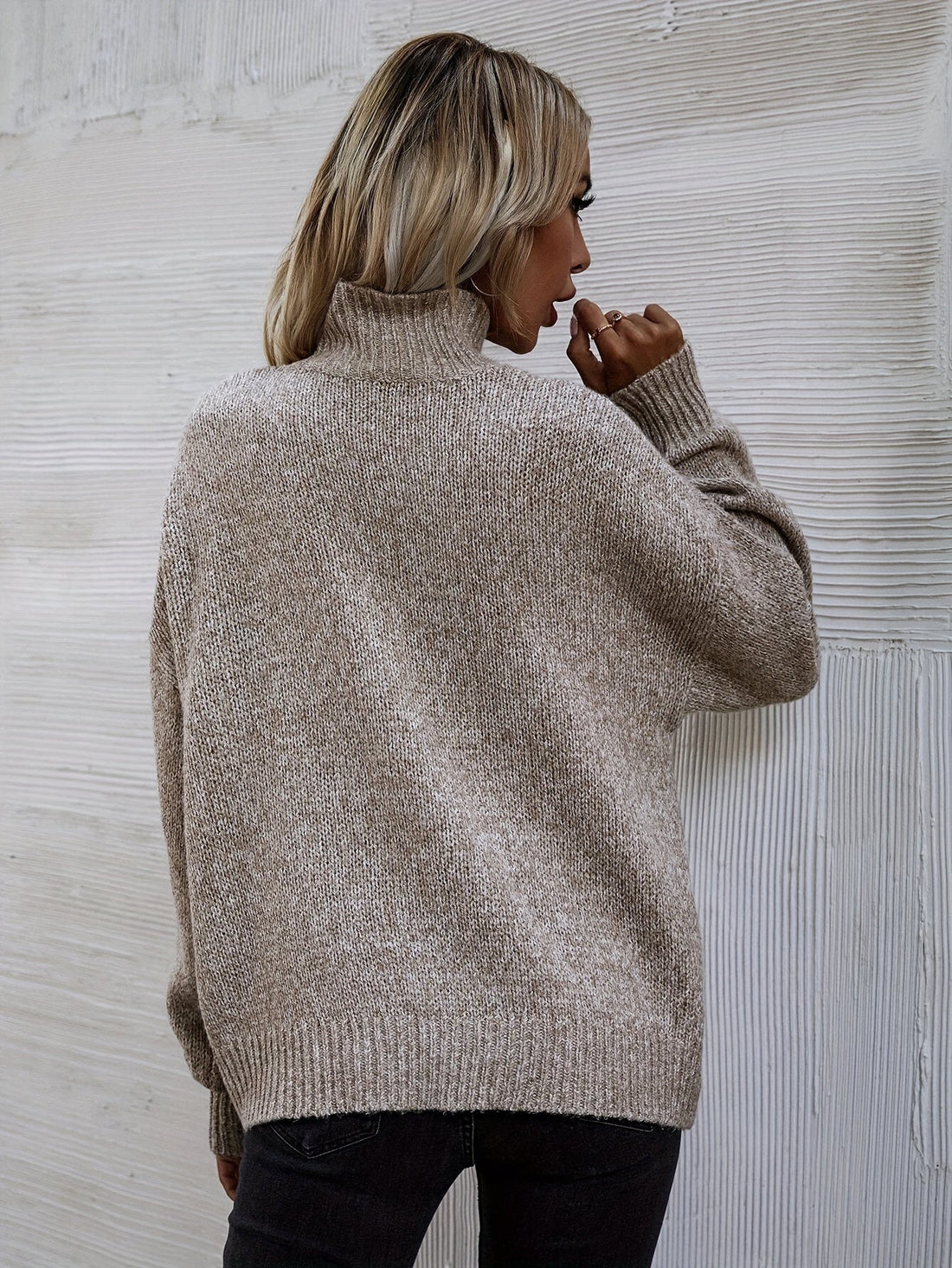 VORINACozy Beige Turtleneck SweaterSweater