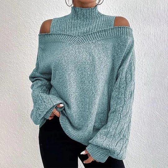 VORINACutout Shoulder Knit SweaterSweater