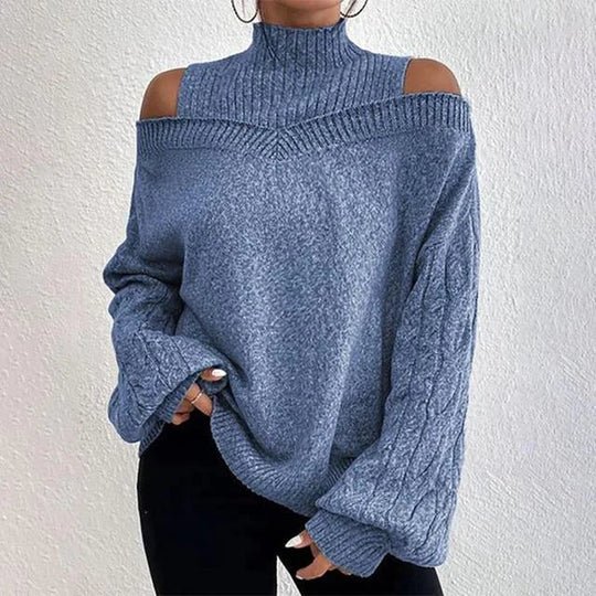 VORINACutout Shoulder Knit SweaterSweater