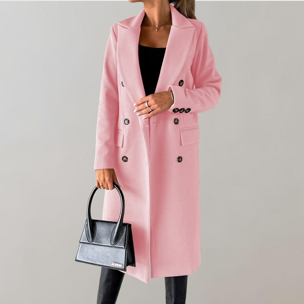 VORINADouble - Breasted Elegant OvercoatWomen's Coats