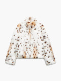 VORINAFaux Fur Animal Print JacketCoats & Jackets