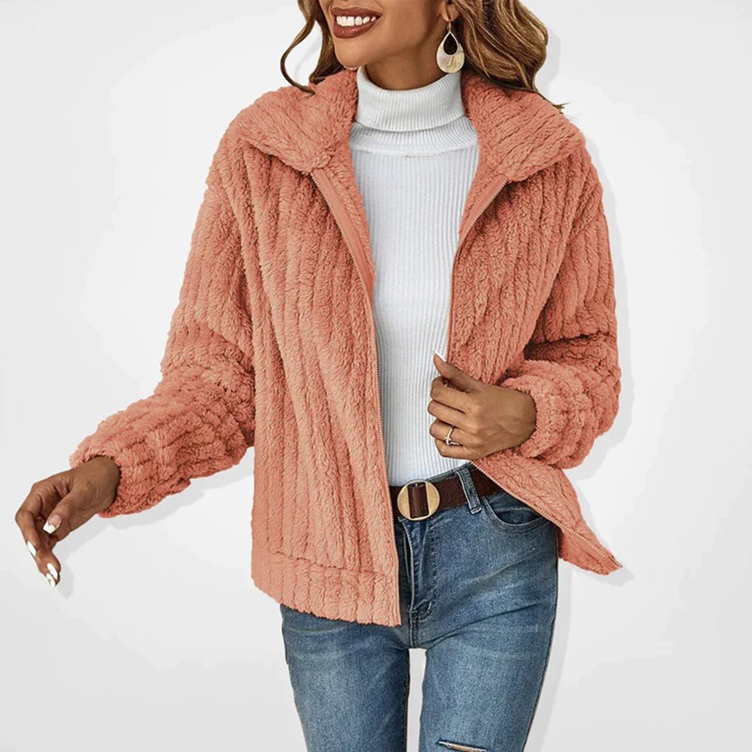 VORINAFaux Fur Zip JacketWomen's Jackets