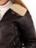 VORINAFaux Leather Shearling JacketCoats & Jackets