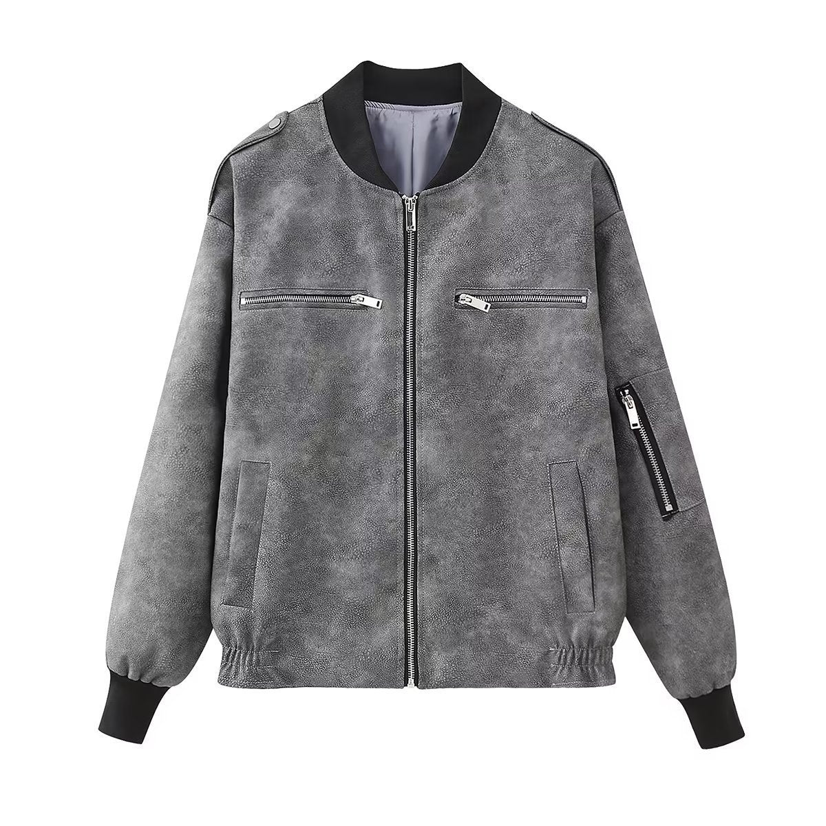 VORINAFaux Suede Bomber JacketWomen's Jacket