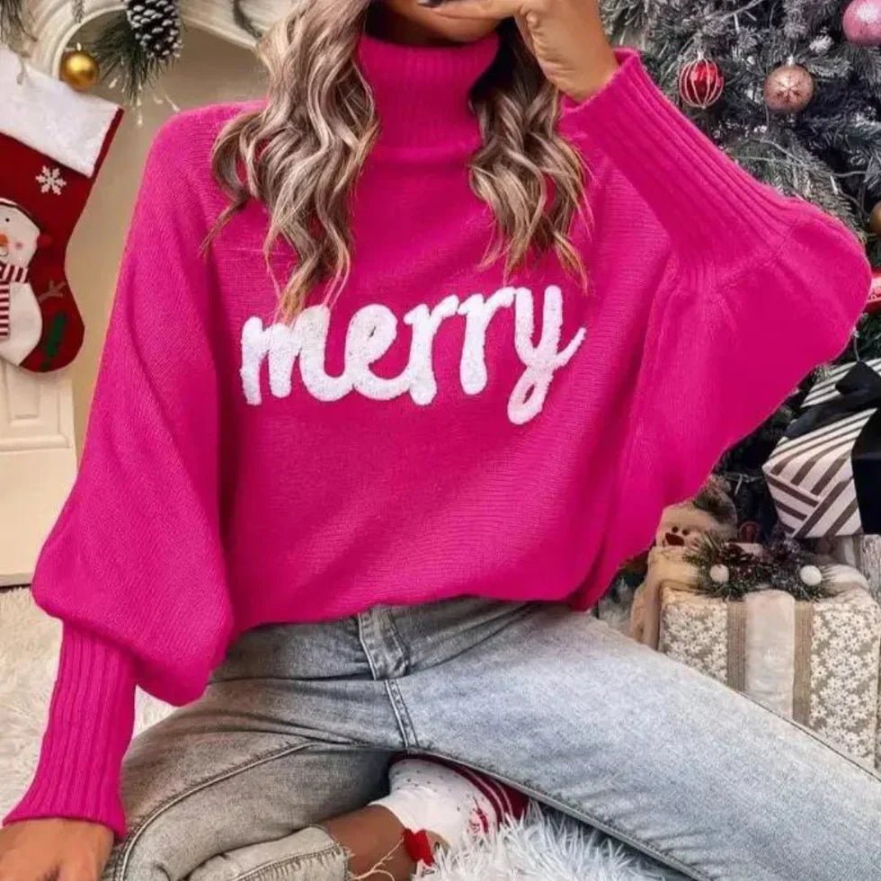 VORINAFestive "Merry" Turtleneck SweaterSweater