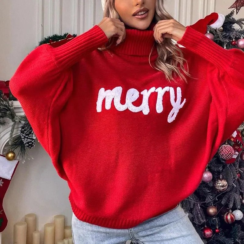 VORINAFestive "Merry" Turtleneck SweaterSweater