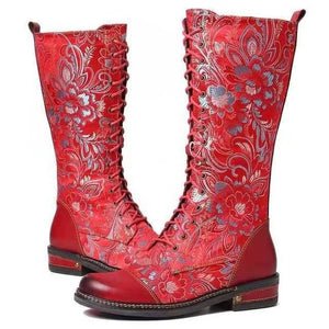 VORINAFloral Embossed Lace - Up Bootsboots