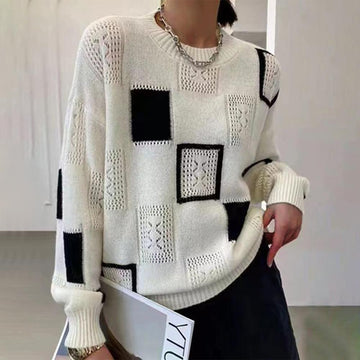 VORINAGeometric Knit SweaterWomen's Sweaters