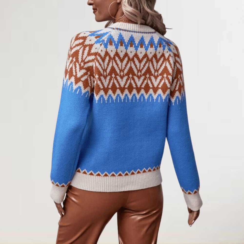 VORINAGeometric Pattern Knit SweaterSweater