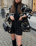 VORINAGeometric Patterned Wool Coat – Bold and Cozy Outerwear