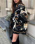 VORINAGeometric Patterned Wool Coat – Bold and Cozy Outerwear