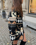 VORINAGeometric Patterned Wool Coat – Bold and Cozy Outerwear