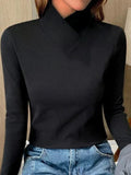 VORINAHigh Neck Long Sleeve TopWomen's Tops