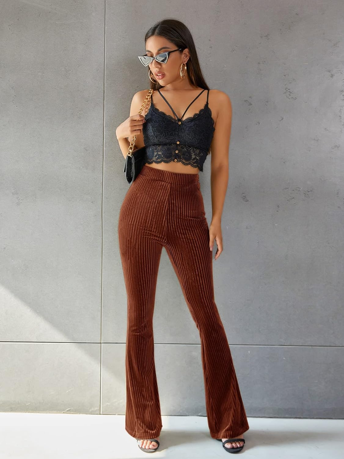 VORINAHigh - Waist Corduroy Flare PantsWomen's Pants