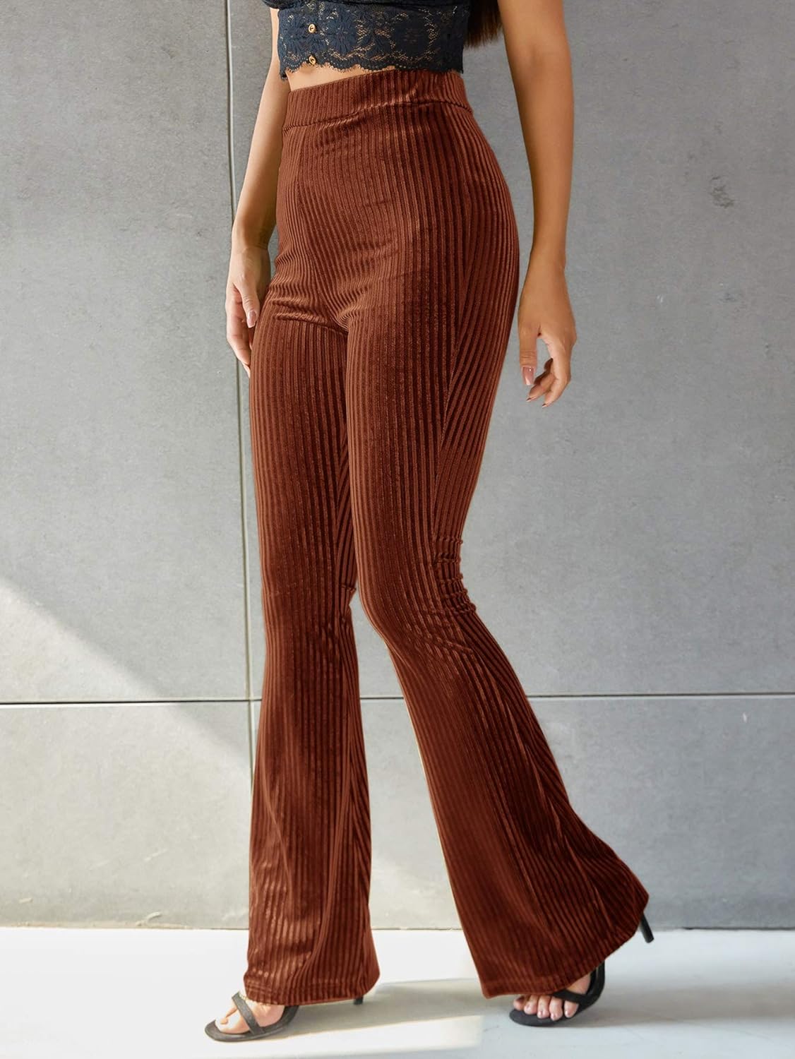 VORINAHigh - Waist Corduroy Flare PantsWomen's Pants