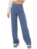 VORINAHigh - Waisted Wide - Leg Buttoned Pants – Casual and ComfortablePants