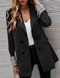 Vorina Luxury FashionLapel Double - Breasted Blazer Coat