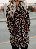 VORINALeopard Print Faux Fur CoatWomen's Coats