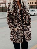 VORINALeopard Print Faux Fur CoatWomen's Coats