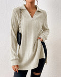 VORINALong Ribbed Knit SweaterSweaters