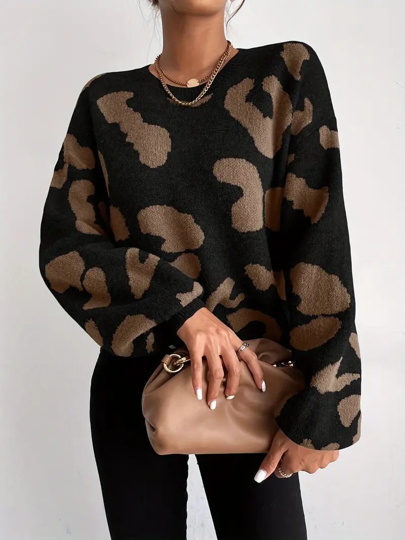 VORINAOversized Animal Print SweaterSweater