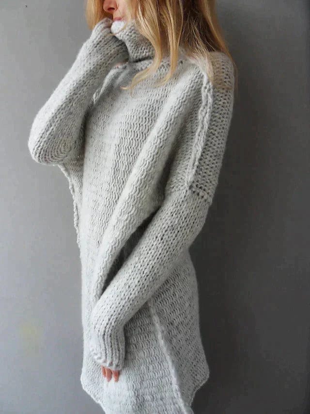 VORINAOversized Turtleneck Tunic SweaterWomen's Sweaters