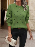 VORINAPolka Dot Knit SweaterWomen's Sweaters