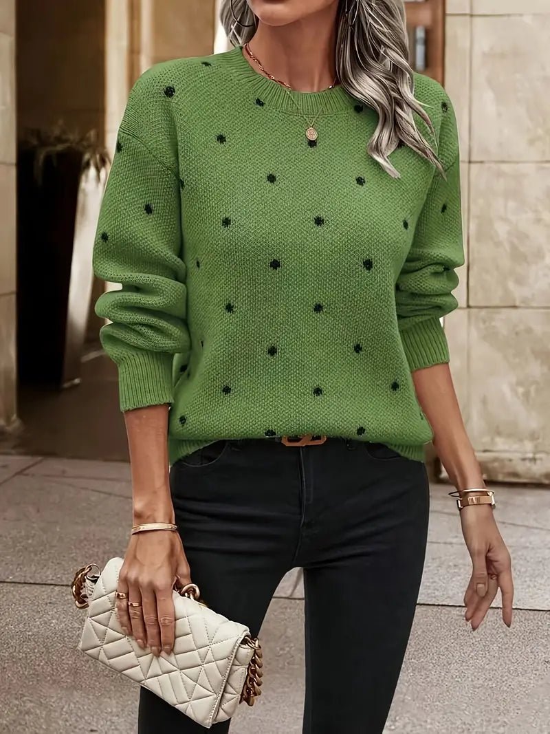 VORINAPolka Dot Knit SweaterWomen's Sweaters